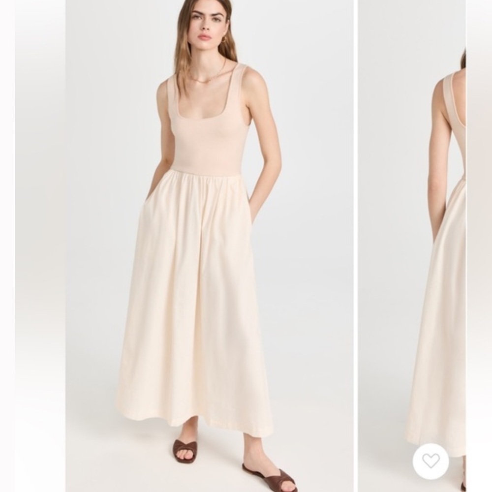 Monrow Stretch Poplin Mix Tank Dress